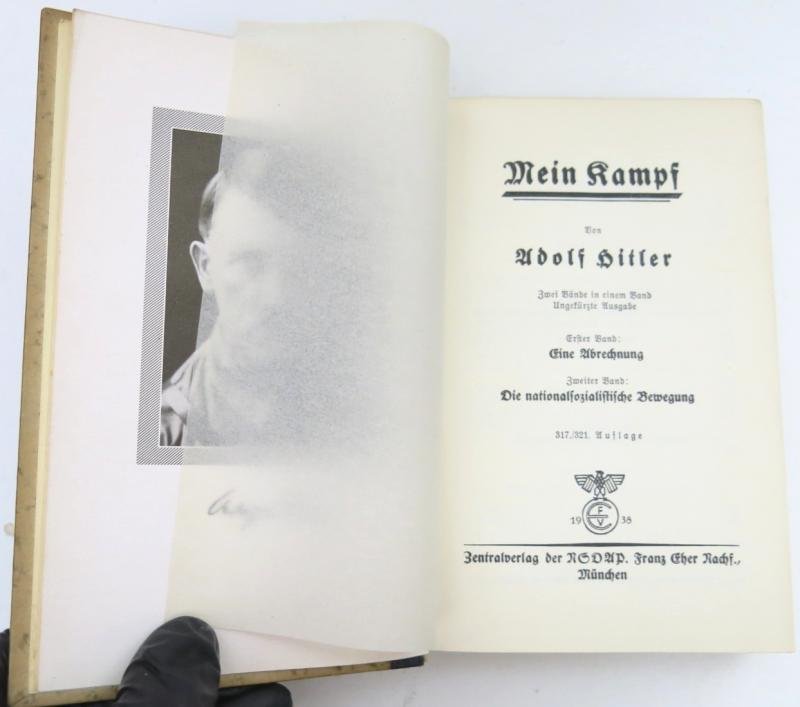 Mein Kampf Book Hochzeitsausgabe Wedding Edition 1938 With City Or Region Gold Shield On The Cover, Unused. — image 8