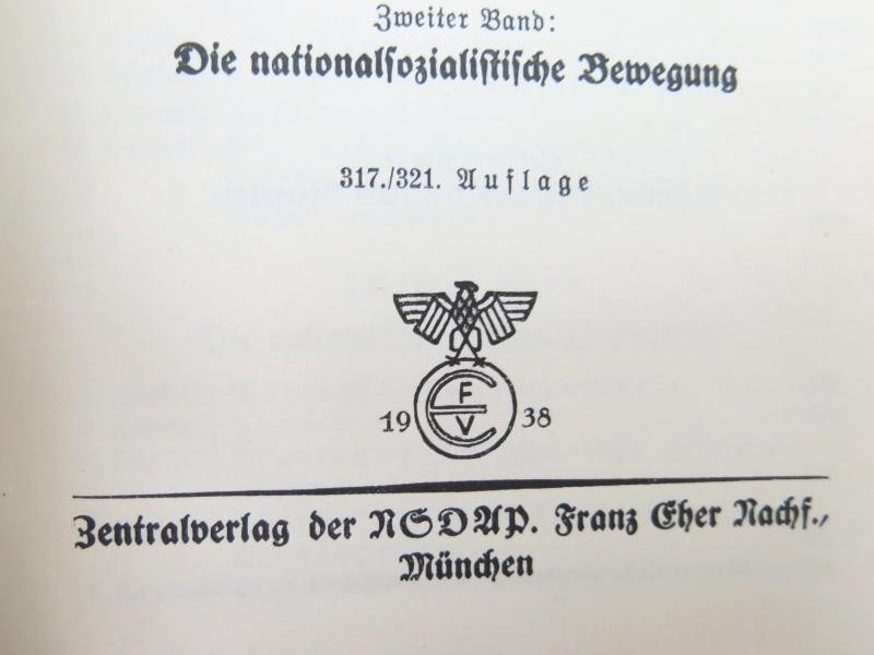 Mein Kampf Book Hochzeitsausgabe Wedding Edition 1938 With City Or Region Gold Shield On The Cover, Unused. — image 9