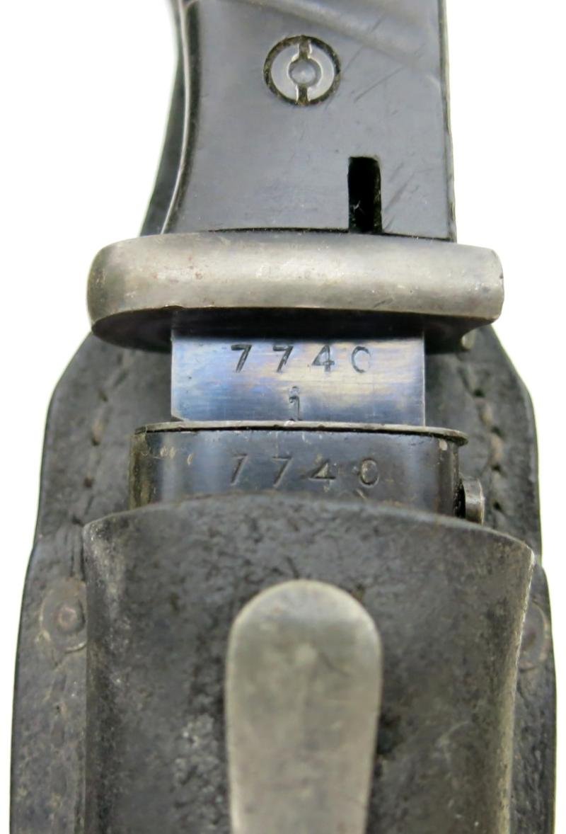 German Wehrmacht K98 Seitengewehr 84/98 Bayonet Matching Coppel G.m.b.H 7740 i 1940 Complete With Original Frog. — image 7
