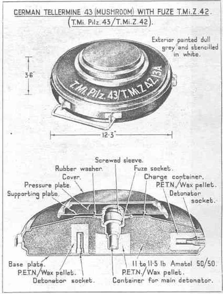 German Wehrmacht T. Mi. Pilz 43 Tellermine Pilz 43 Pressure Plate With Original Sand Colour, Barn Find, Inert. — image 9