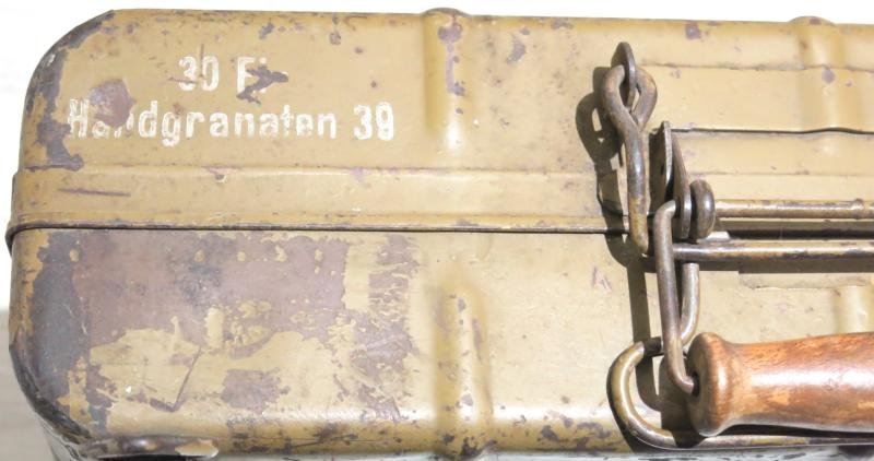 German Wehrmacht 30 Eihandgranaten 39 Egg Grenades M39 für Tropen Box Case bpo 1941, Super-Duper-Mega-Hiper-Turbo Hard To Find Real DAK, (Deutsches Arfika Korps). — image 2