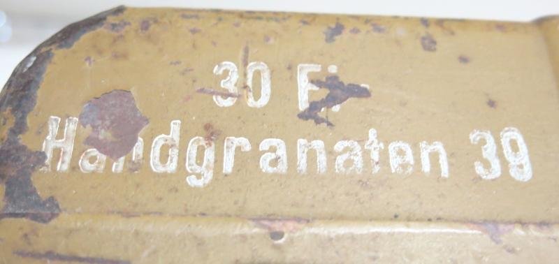German Wehrmacht 30 Eihandgranaten 39 Egg Grenades M39 für Tropen Box Case bpo 1941, Super-Duper-Mega-Hiper-Turbo Hard To Find Real DAK, (Deutsches Arfika Korps). — image 4