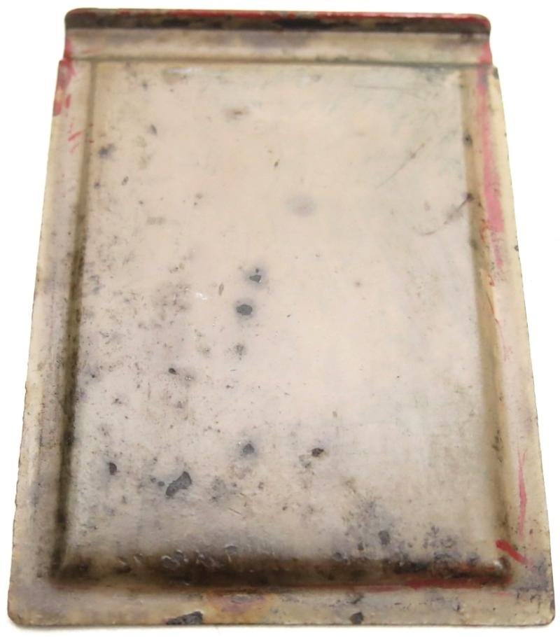 German Wehrmacht Karbid Lamp Einheitslaterne Stahl In Sand Colour Side Cover Spare Part ago Marked. — image 2