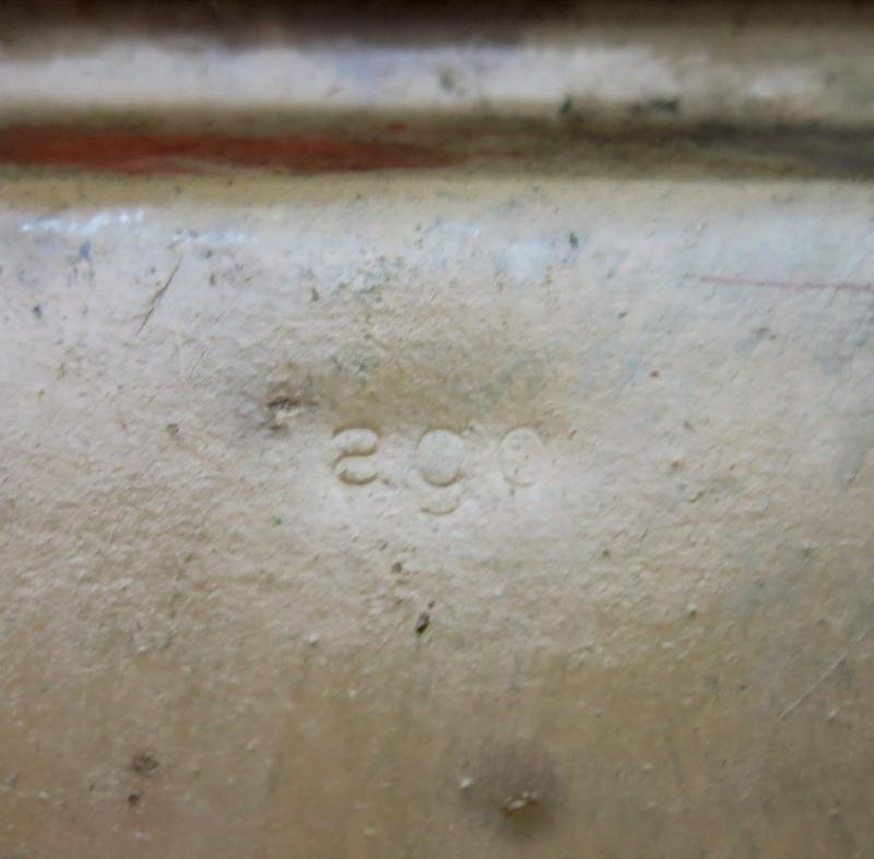 German Wehrmacht Karbid Lamp Einheitslaterne Stahl In Sand Colour Side Cover Spare Part ago Marked. — image 3