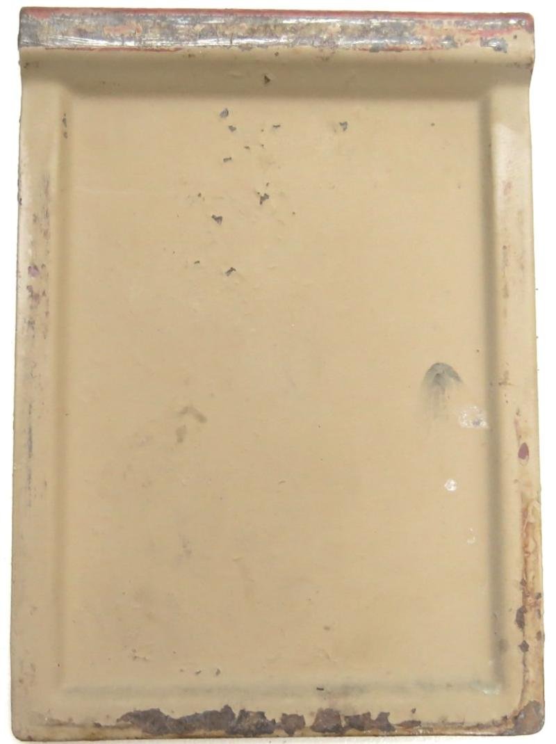 German Wehrmacht Karbid Lamp Einheitslaterne Stahl In Sand Colour Side Cover Spare Part ago Marked. — image 4