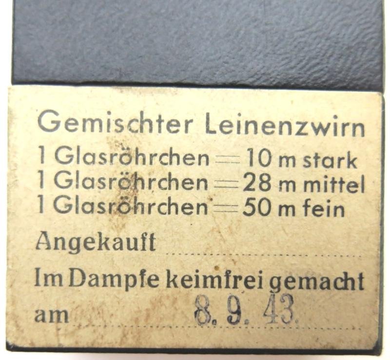 German Wehrmacht Gemischter Leinenzwirn Complete Set In Box Bartsch, Quilitz & Co. Berlin NW 40, 8. 9. 43. — image 2