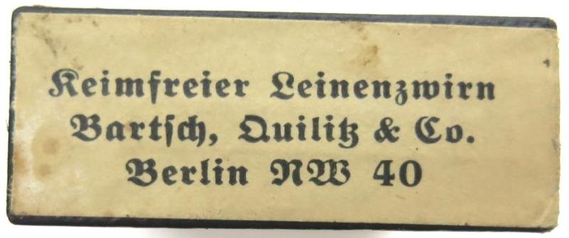 German Wehrmacht Gemischter Leinenzwirn Complete Set In Box Bartsch, Quilitz & Co. Berlin NW 40, 8. 9. 43. — image 5