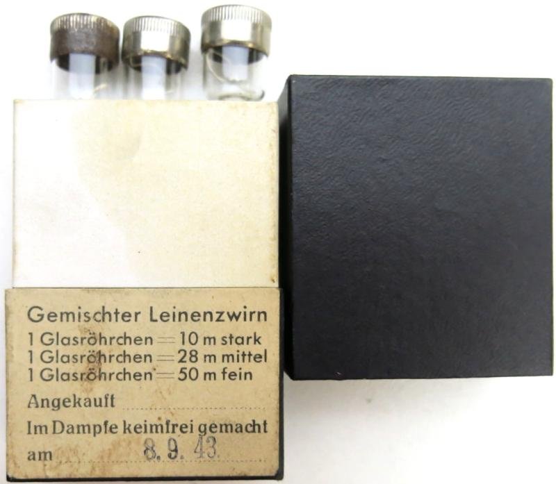 German Wehrmacht Gemischter Leinenzwirn Complete Set In Box Bartsch, Quilitz & Co. Berlin NW 40, 8. 9. 43. — image 8