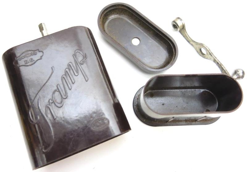 German Wehrmacht Reddish Bakelite Coffee Grinder Mint Condition Double BO Garantie Stamp, Sand Mixed Bakelite. — image 7