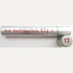 German Wehrmacht Sanitär Aluminium Tablettenröhrchen Medical Pills Tube Acid. diaethylbarbituric. …