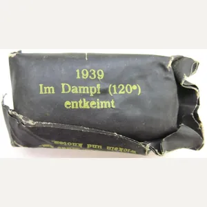 German Wehrmacht Medical Verbandstoff Medium Size Field Dressing Rubber Wrapping, …