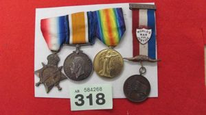 WW1 Connaught Rangers Trio and Named Tribute Medal to Ptr …