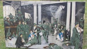 Oil on Canvas Painting Depicting a Scene of the Dublin …