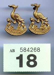 Pair Of Observer Corps Collar Badges in Brass