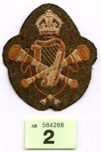 Irish Regiments 1908 Musicians trade badge