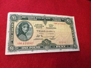 Irish Lavery Banknote 1974