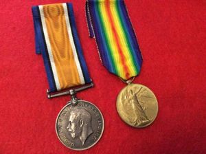 WW1 Pair to T Smith 18th London Irish