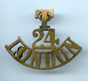 WW1 Territorial 24th Londons shoulder title