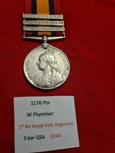 Pte W Plumber 1st Bn The Royal Irish Regiment