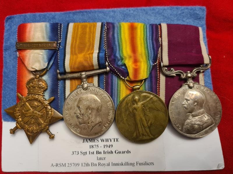 Irish Guards, A/RSM James Whyte 1914 Star Trio — image 2