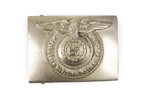 Nickel silver Waffen-SS EM/NCO belt buckle 'Fat Eagle'