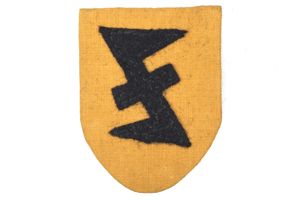 Rare Flemish NSKK and Zwarte Brigade sleeve shield