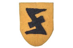 Rare Flemish NSKK and Zwarte Brigade sleeve shield