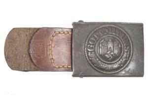 Tabbed steel Heer belt buckle marked H. Aurich