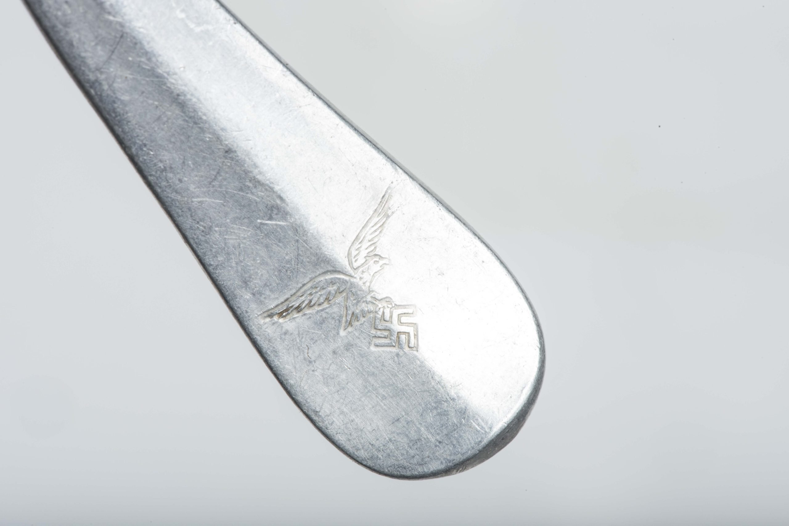 Aluminum Luftwaffe tea spoon marked FLUV and IGK & F 38 — image 5