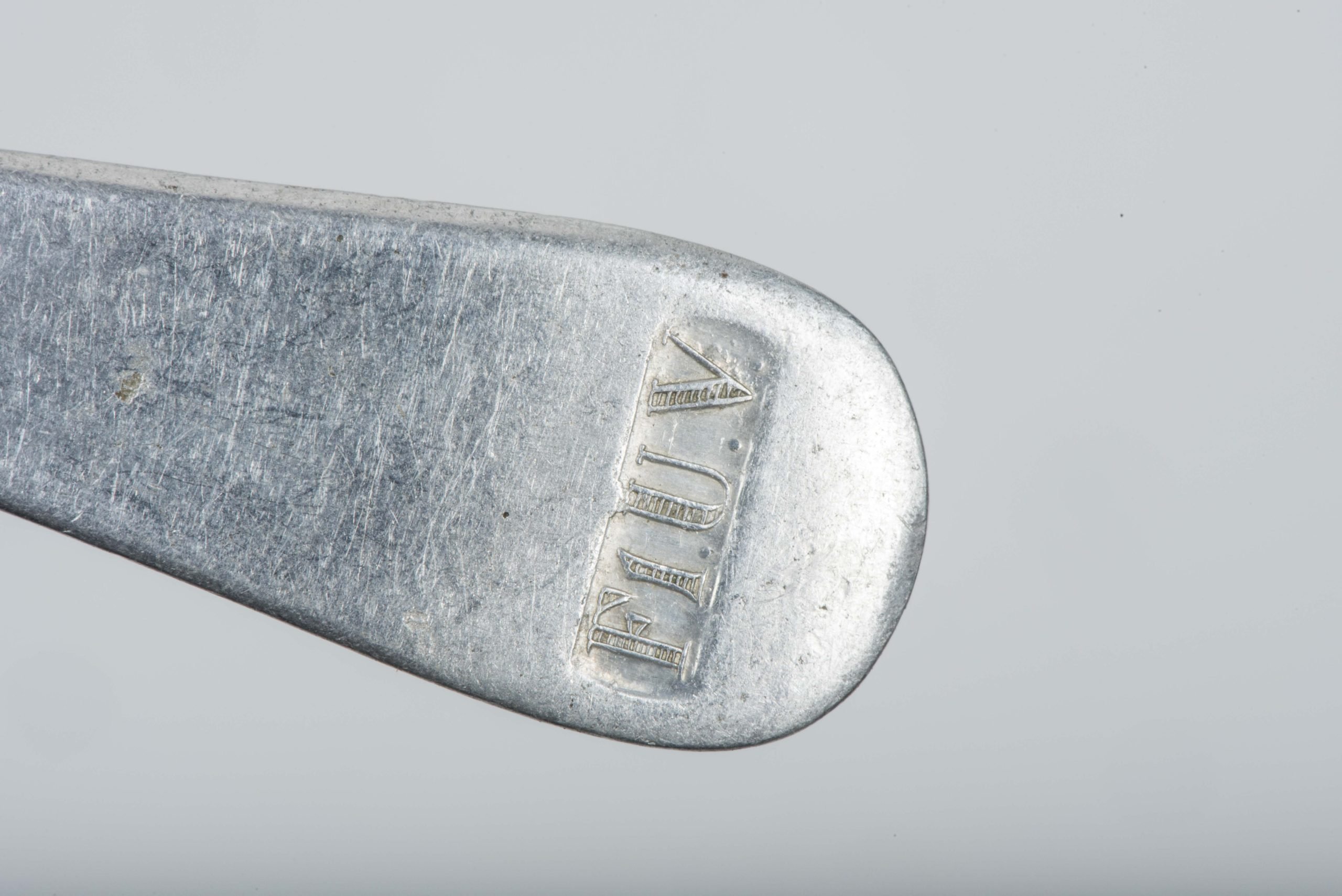 Aluminum Luftwaffe tea spoon marked FLUV and IGK & F 38 — image 5