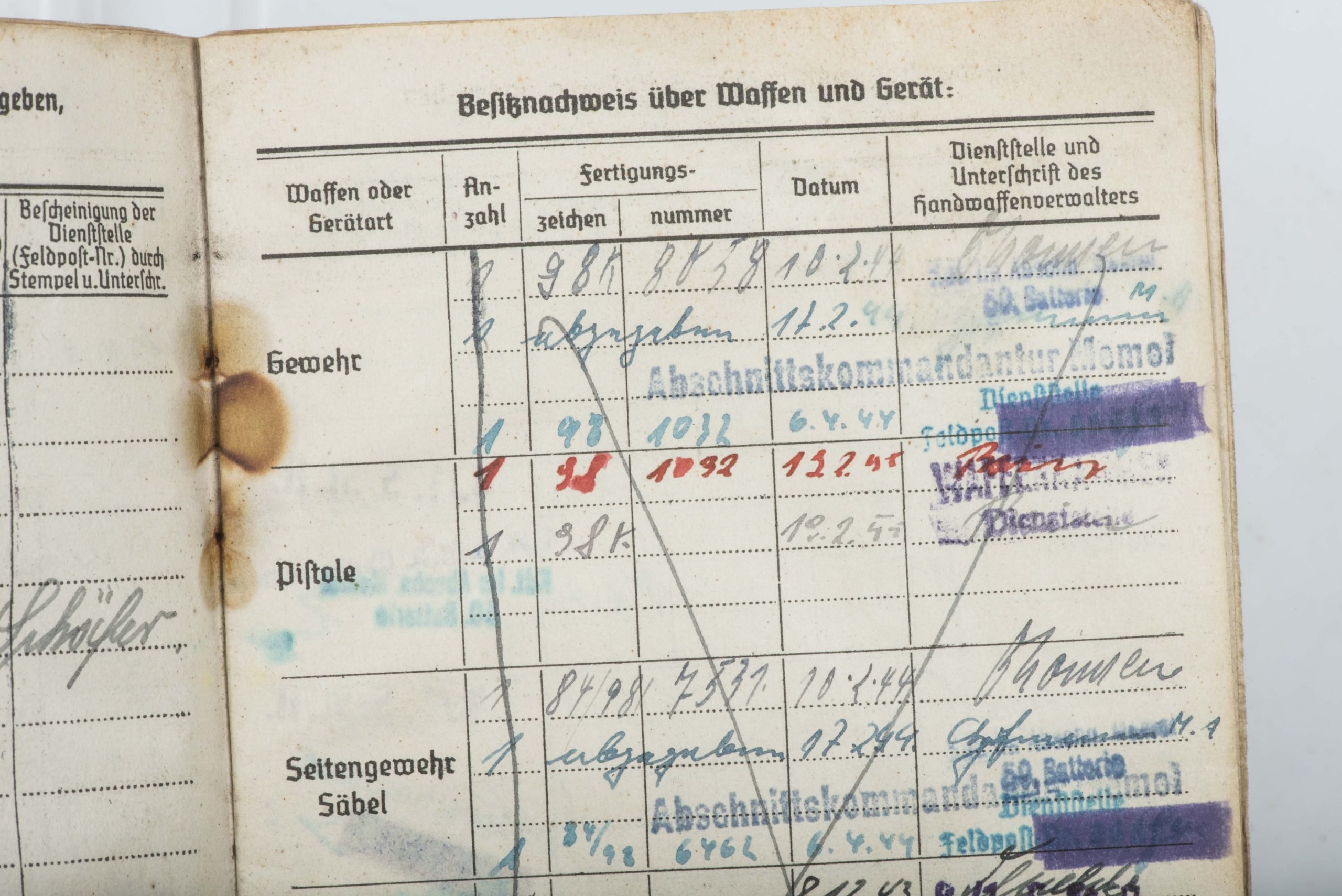 Kriegsmarine Soldbuch to Hans Hofmann, Marine Artillerie Abteilung 621, Ostsee Konstanza — image 21