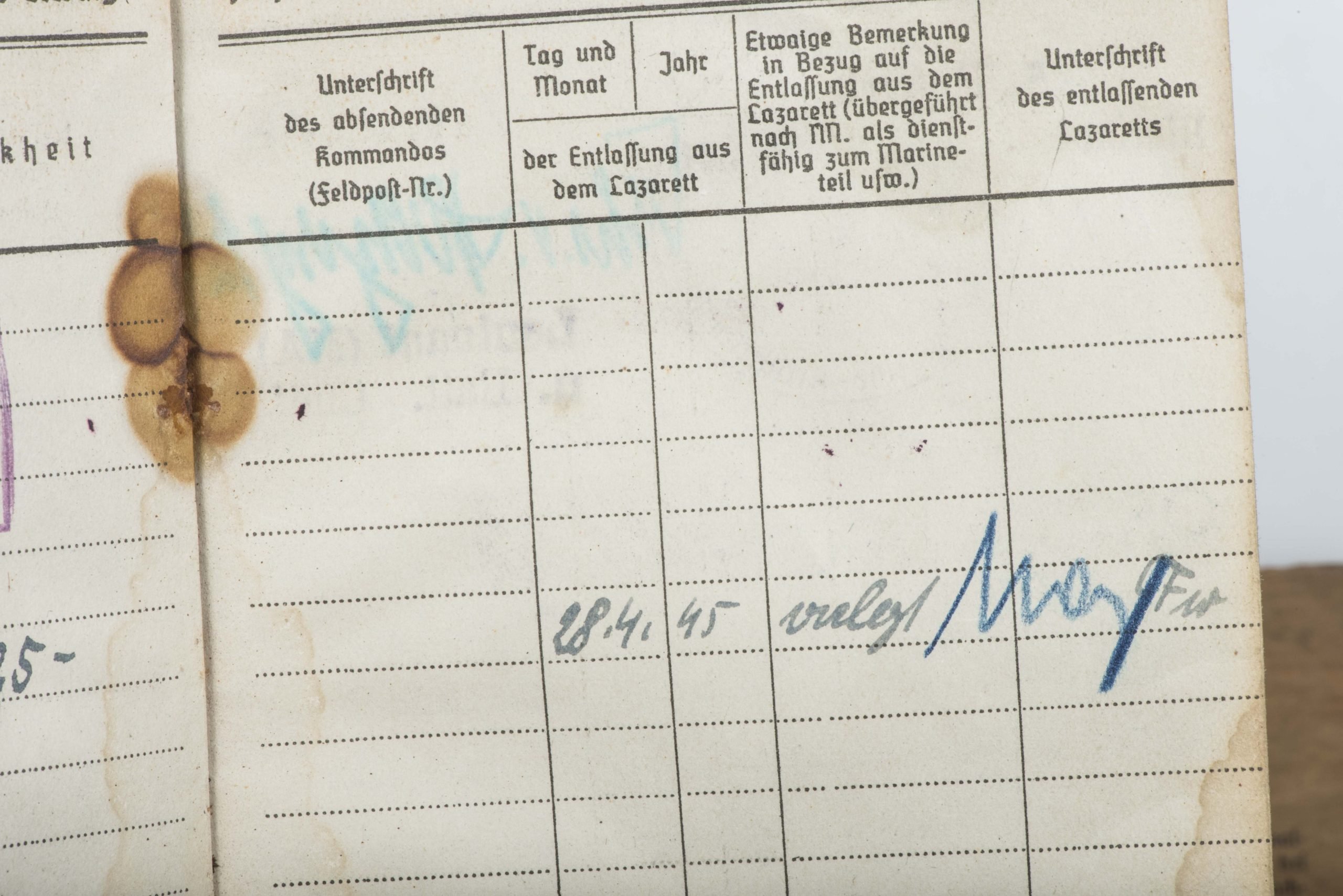 Kriegsmarine Soldbuch to Hans Hofmann, Marine Artillerie Abteilung 621, Ostsee Konstanza — image 24