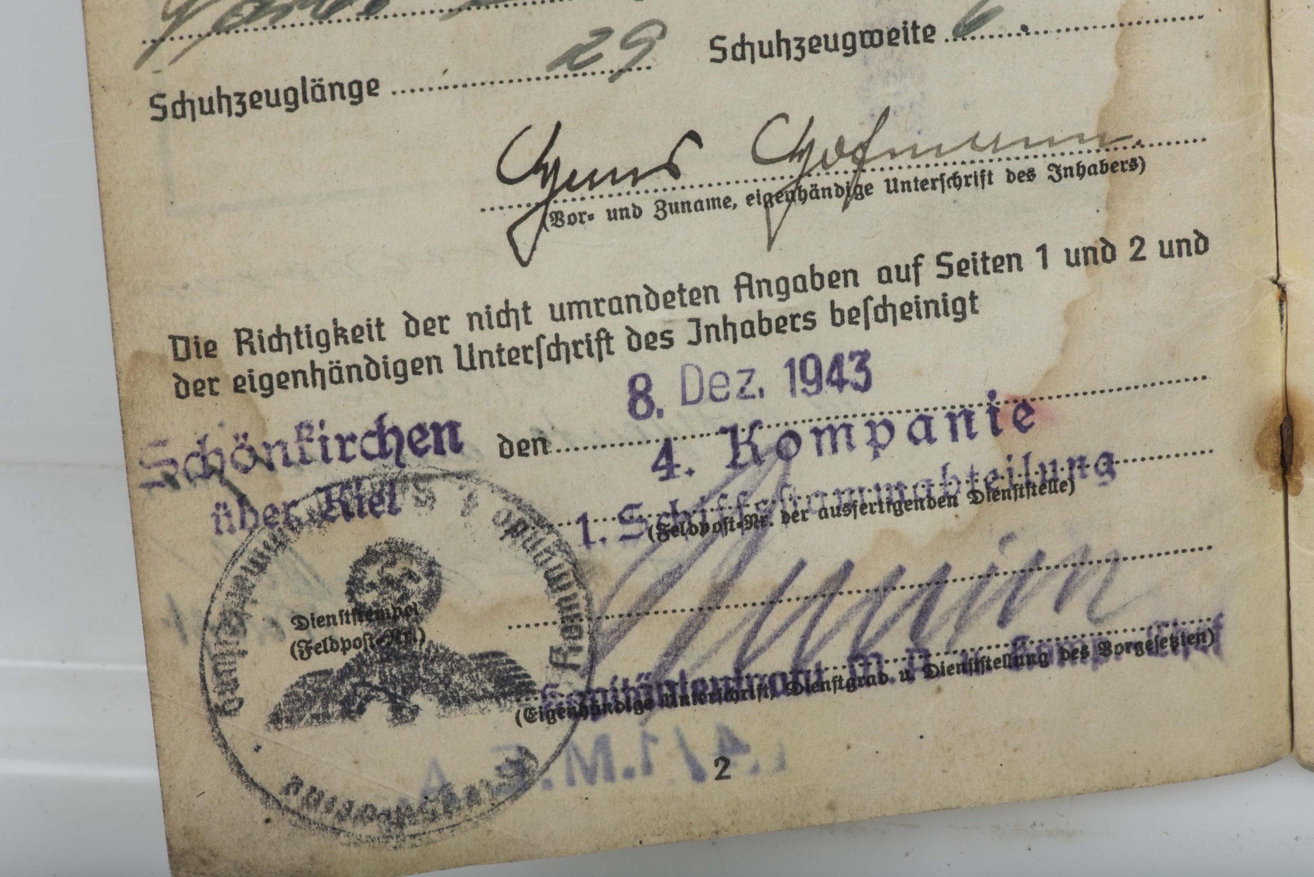 Kriegsmarine Soldbuch to Hans Hofmann, Marine Artillerie Abteilung 621, Ostsee Konstanza — image 9