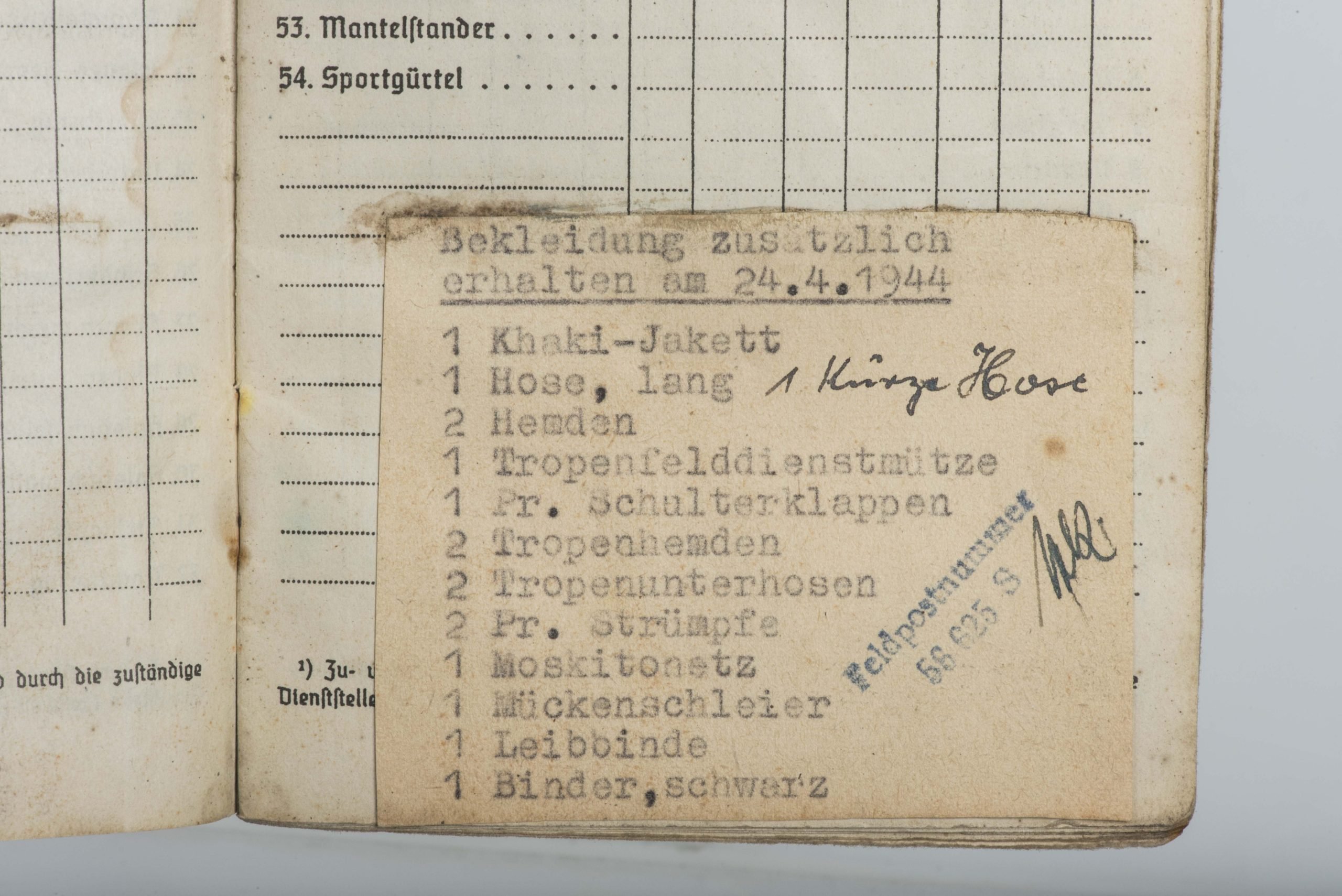 Soldbuch of Walther Otto, St.-Kp./Ld.-Sch.-Ers.-Batl. 1/13 — image 15