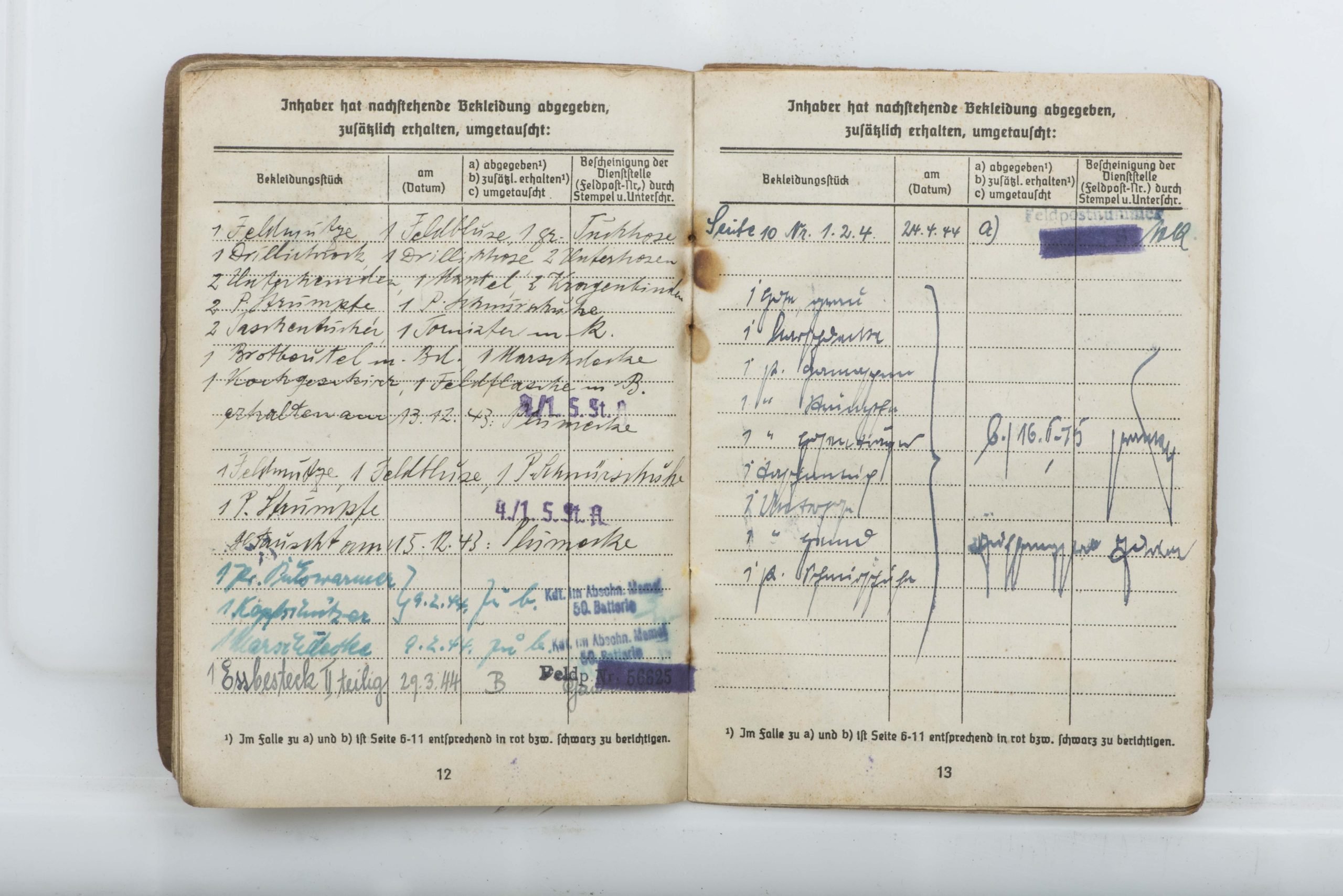 Soldbuch of Walther Otto, St.-Kp./Ld.-Sch.-Ers.-Batl. 1/13 — image 17