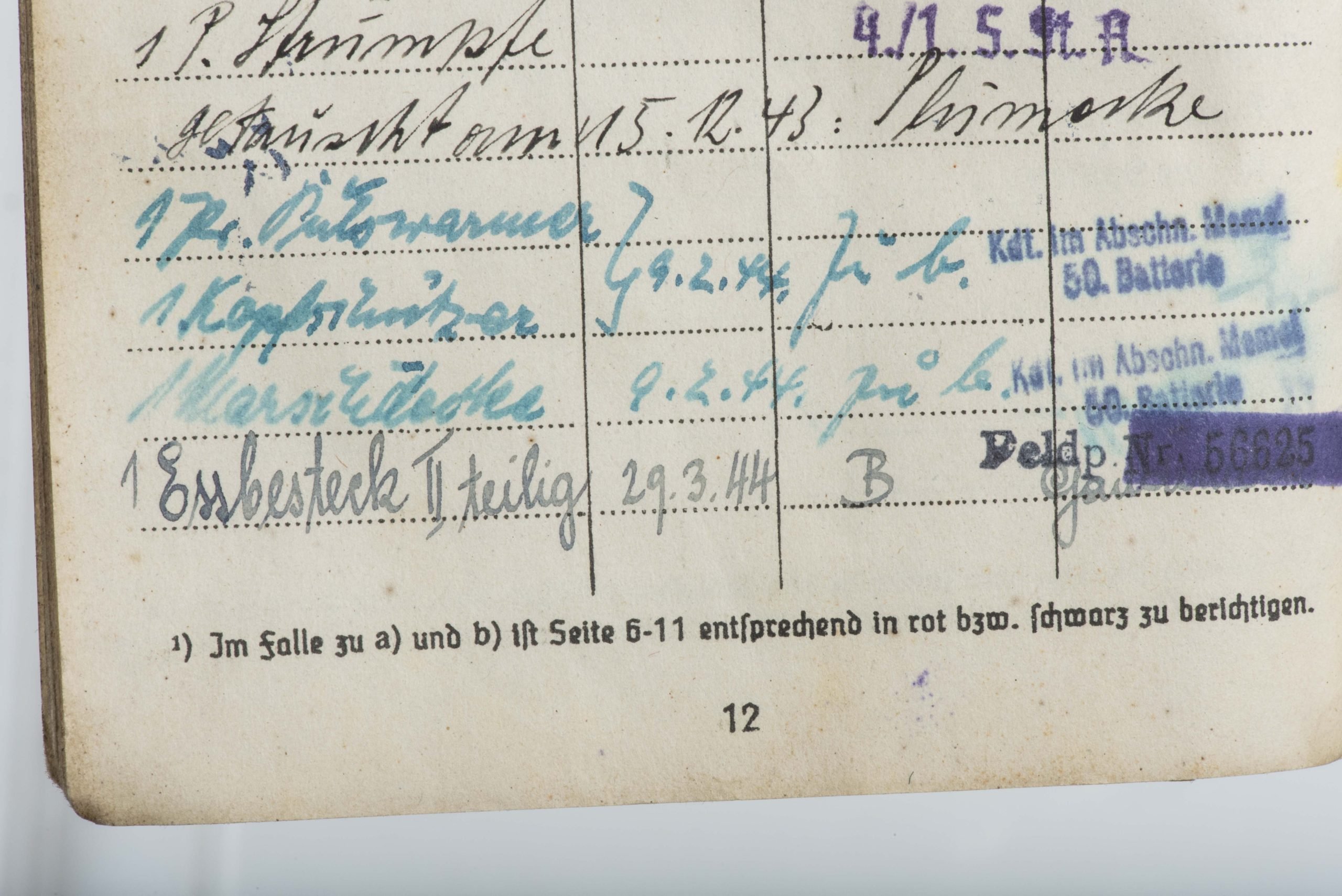 Soldbuch of Walther Otto, St.-Kp./Ld.-Sch.-Ers.-Batl. 1/13 — image 20