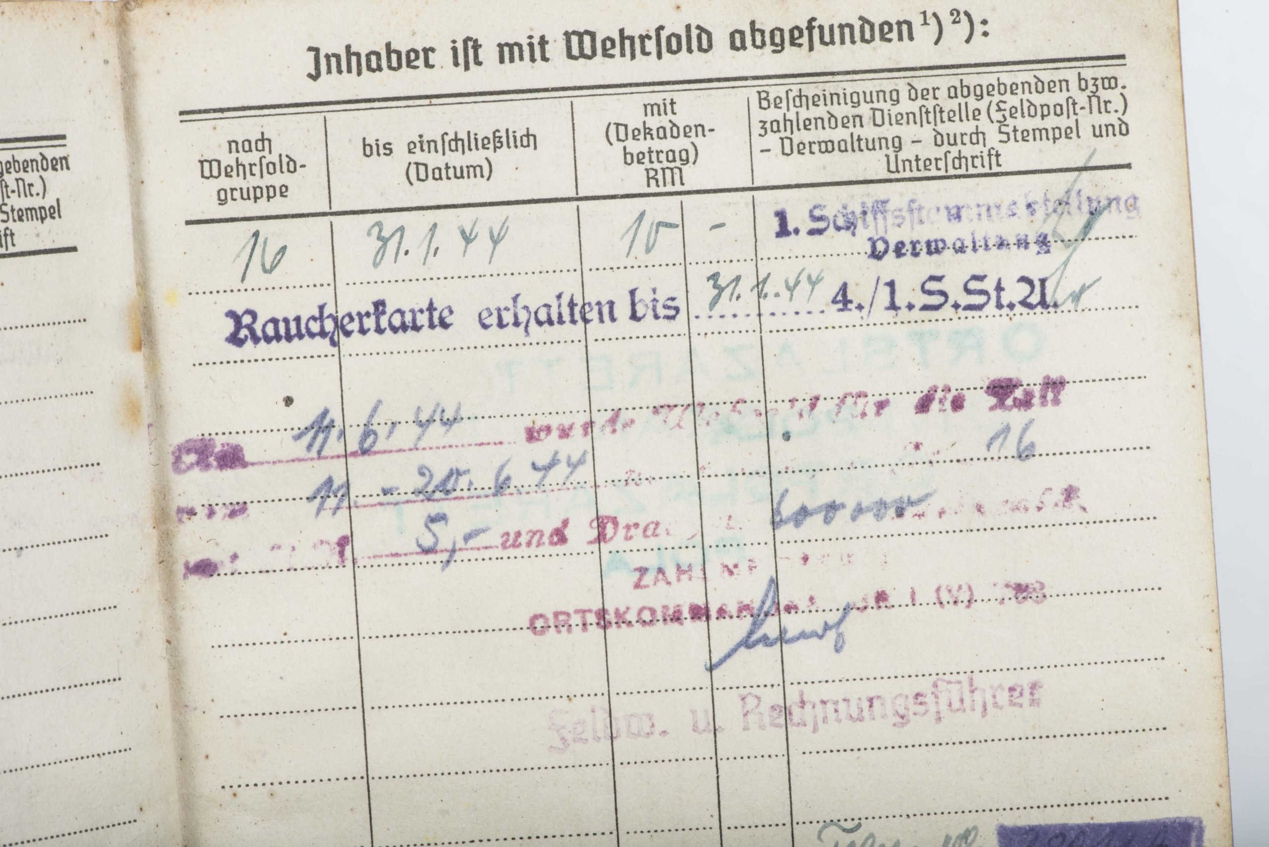 Soldbuch of Walther Otto, St.-Kp./Ld.-Sch.-Ers.-Batl. 1/13 — image 27