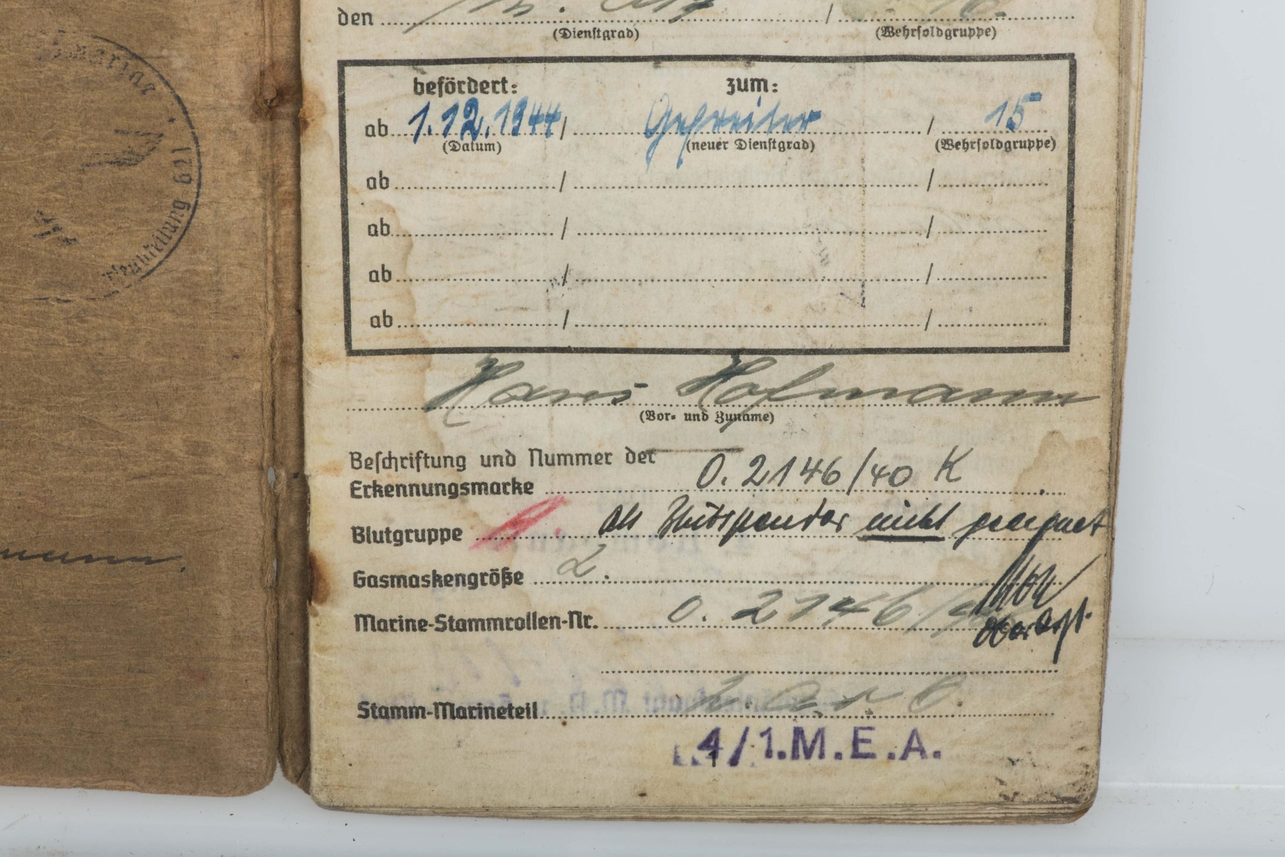 Soldbuch of Walther Otto, St.-Kp./Ld.-Sch.-Ers.-Batl. 1/13 — image 5