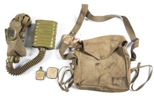 Rare Japanese army type 95 gasmask in bag