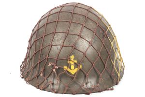 Rare Japanese Type 90 IJA Navy landing helmet with helmet …