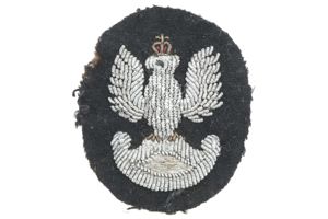 Rare hand embroidered bullion Polish eagle cap badge