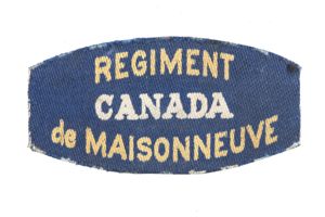 Canadian printed Regiment du Maissoneuve shouldertitle