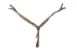 Rare hidden stitch Y-strap in unblackened leather