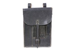 Mint black pebbled mapcase marked RB-Nr.0/0833/0811