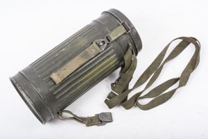 Rare camouflaged communications M38 gasmask with case and straps