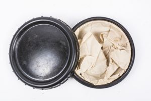 1943 dated butterdish in unissued condition with its original glass …