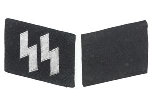 Matching and rare Waffen-SS BeVo EM / NCO collar tabs