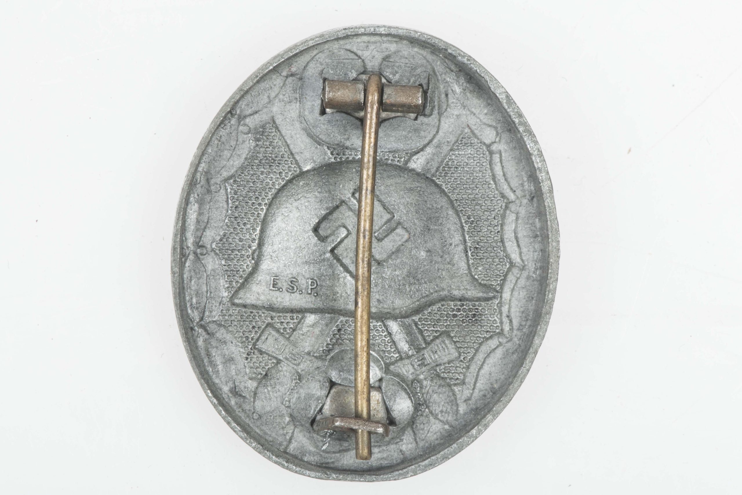 Silver hollow wound badge marked ESP — image 2