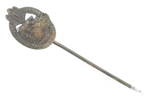 Miniature panzer assault badge pin