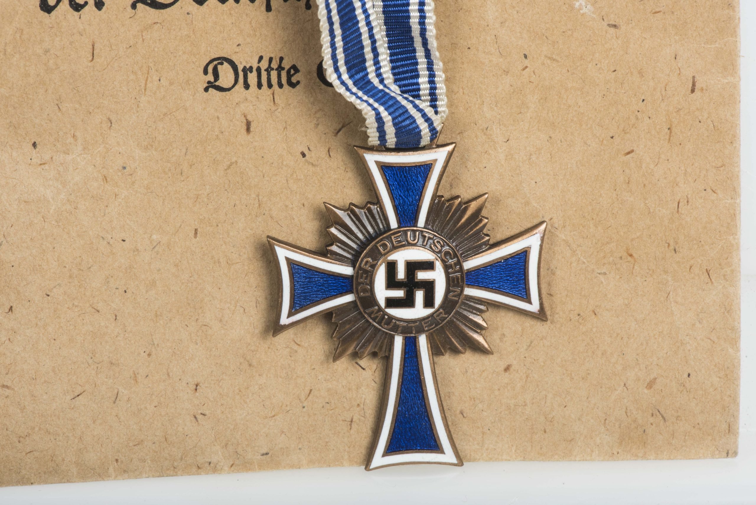 Mother cross in bronze in original issue bag by Klein & Quenzer — image 2